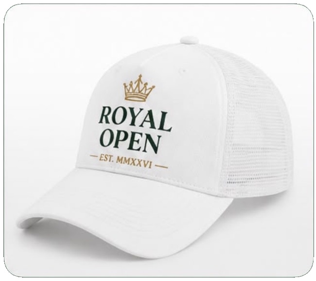 Royal Open Championship pet in ivoor met logo