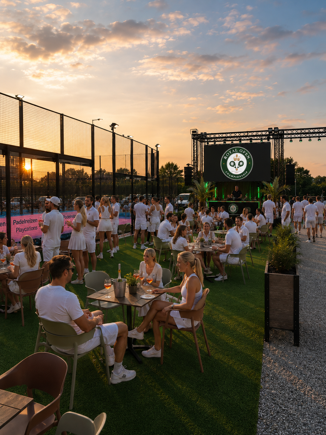 Royal Open sfeerbeeld bij zonsondergang